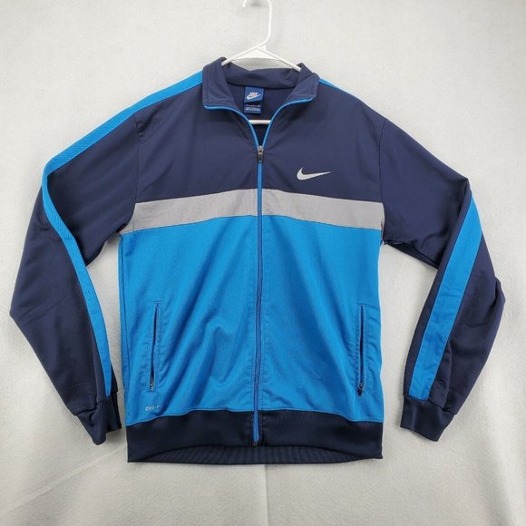 Nike Jacket Women's Dri-Fit Long Sleeve Full Zip Polyester Blend Blue Extra Larg - Picture 3 of 12